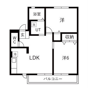 1LDK 間取り図