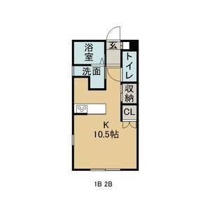 1K 間取り図