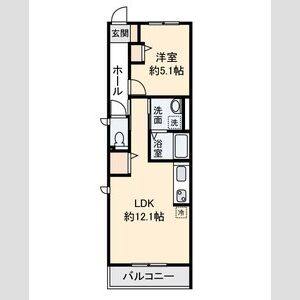 1LDK 間取り図
