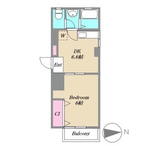 1DK 間取り図
