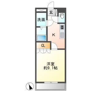 1K 間取り図