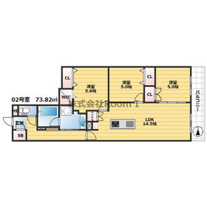 3LDK 間取り図