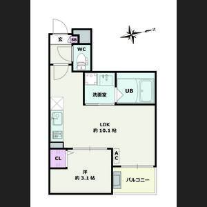 1LDK 間取り図