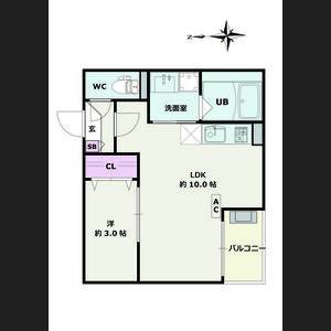 1LDK 間取り図