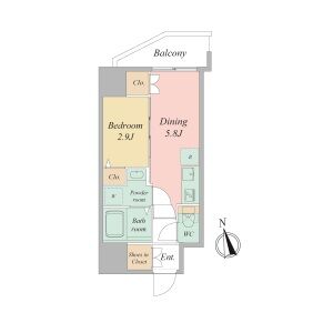 1DK 間取り図