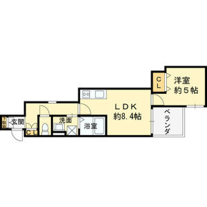 1LDK 間取り図
