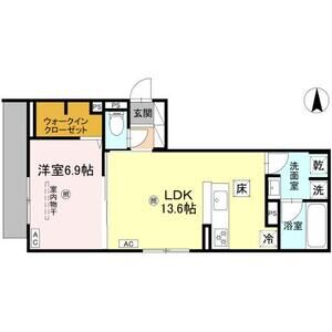 1LDK 間取り図