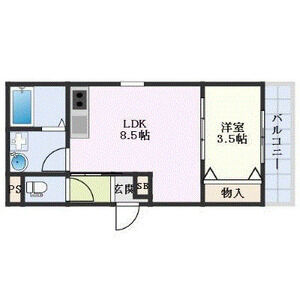 1LDK 間取り図