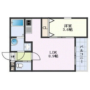 1LDK 間取り図