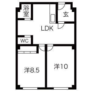 2DK 間取り図