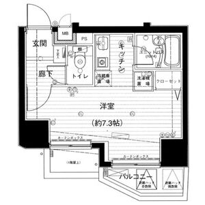 ワンルーム 間取り図