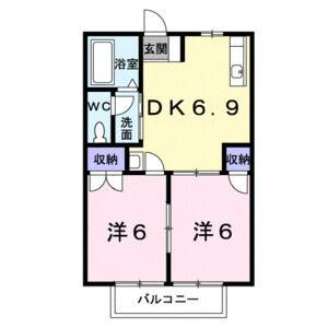 2DK 間取り図