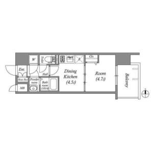 1DK 間取り図