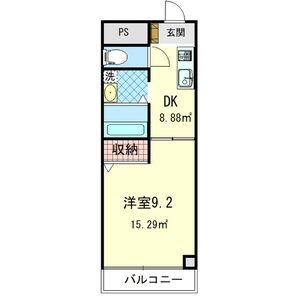 1DK 間取り図