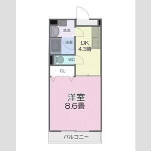 1DK 間取り図