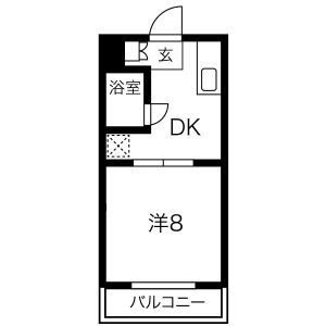1K 間取り図