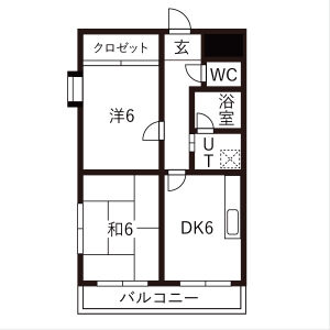 2DK 間取り図