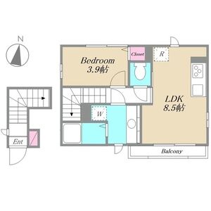 1LDK 間取り図