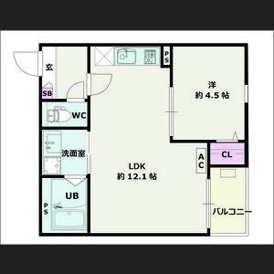 1LDK 間取り図