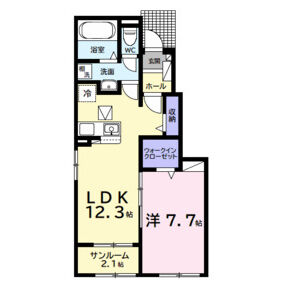1LDK 間取り図