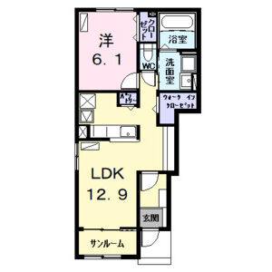 1LDK 間取り図