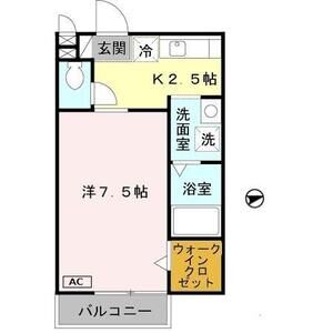 1K 間取り図