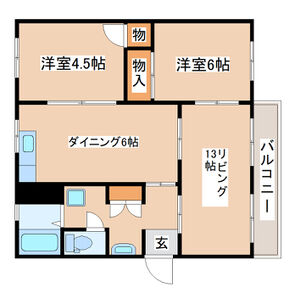 2LDK 間取り図