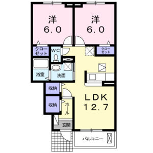 2LDK 間取り図