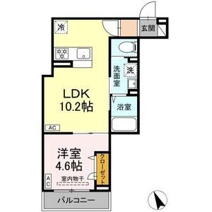 1LDK 間取り図