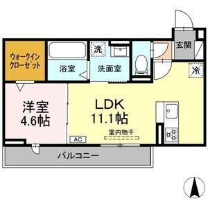 1LDK 間取り図