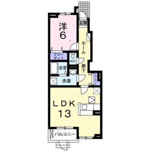 1LDK 間取り図