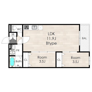 2LDK 間取り図