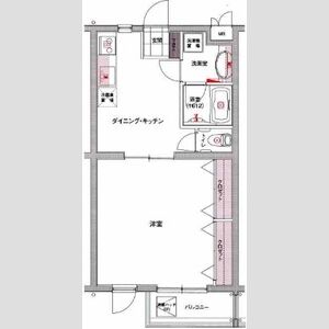 1DK 間取り図