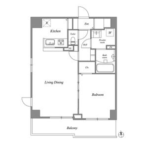 1LDK 間取り図