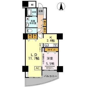 1LDK 間取り図