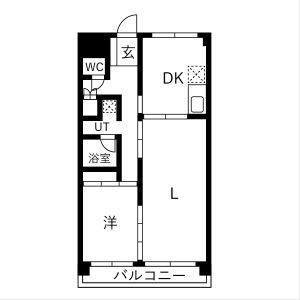1LDK 間取り図