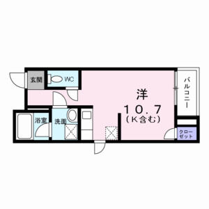 ワンルーム 間取り図