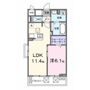 1LDK 間取り図