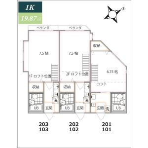 1K 間取り図