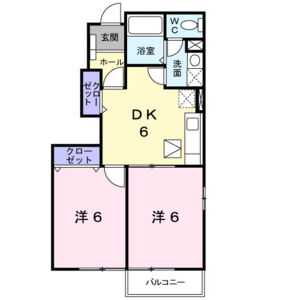 2DK 間取り図