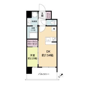 1DK 間取り図