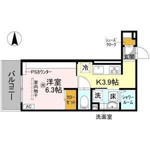 1K 間取り図