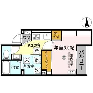 1K 間取り図