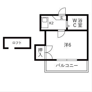 1K 間取り図