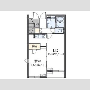1LDK 間取り図