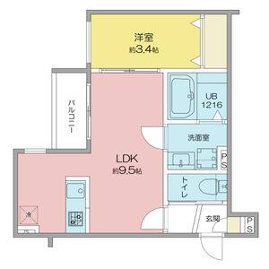1LDK 間取り図