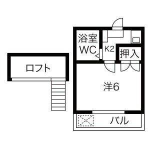1K 間取り図