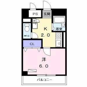 1K 間取り図