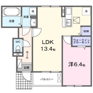1LDK 間取り図