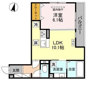 1LDK 間取り図